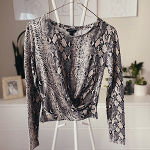 DYNAMITE Long Sleeve Snake Print Shirt